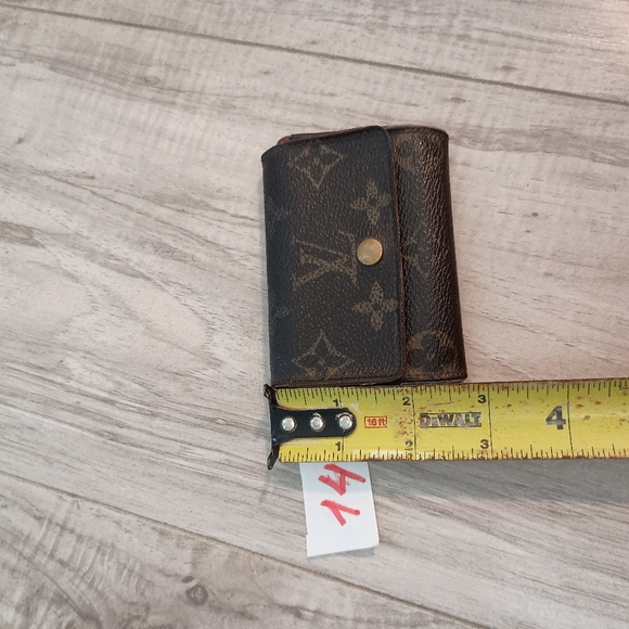 Authentic Louis Vuitton LV Micro Brown Folding Monogram Leather Card Wallet Smal - Picture 9 of 9